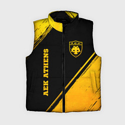Женский жилет AEK Athens - gold gradient вертикально, цвет: 3D-черный