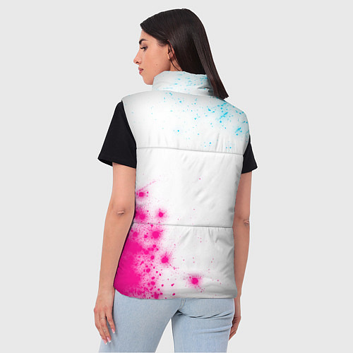 Женский жилет Tottenham neon gradient style вертикально / 3D-Черный – фото 4