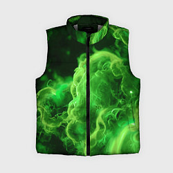 Женский жилет Зелёный густой дым - inferno green, цвет: 3D-светло-серый