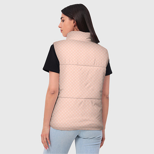 Женский жилет Светлый персиковый паттерн сеточка / 3D-Красный – фото 4