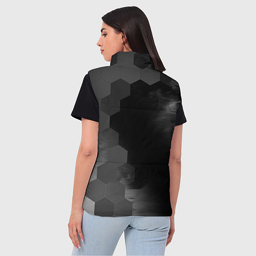 Женский жилет Real Madrid sport на темном фоне по-вертикали / 3D-Черный – фото 4