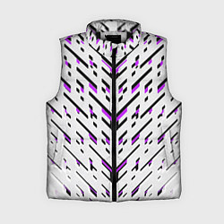 Женский жилет Black and purple stripes on a white background, цвет: 3D-черный