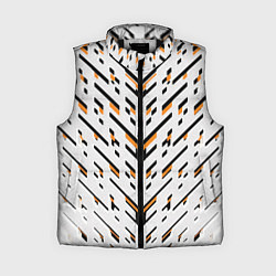 Женский жилет Чёрные и жёлтые полосы на белом фоне