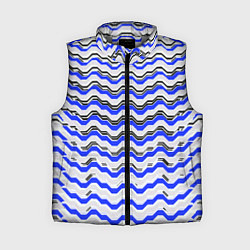 Женский жилет Black and blue stripes on a white background