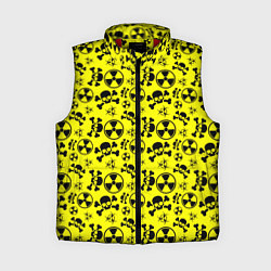 Женский жилет Опасные знаки со скелетами паттерн, цвет: 3D-красный