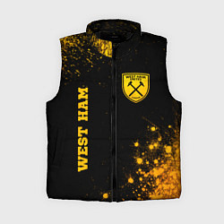 Женский жилет West Ham - gold gradient вертикально, цвет: 3D-черный