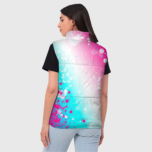 Женский жилет West Ham neon gradient style вертикально / 3D-Черный – фото 4