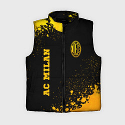 Женский жилет AC Milan - gold gradient вертикально, цвет: 3D-черный