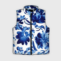 Женский жилет Гжель акварель, цвет: 3D-черный