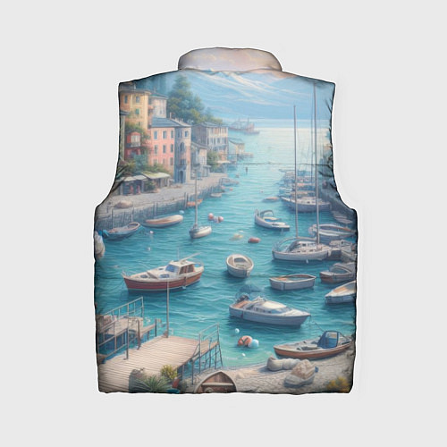 Женский жилет Гавань с лодками / 3D-Светло-серый – фото 2