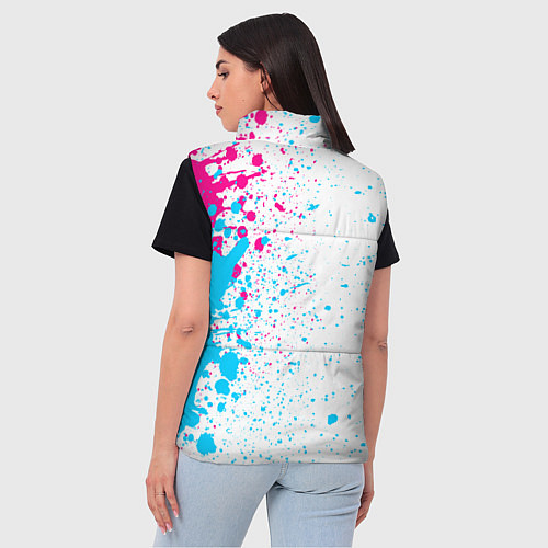 Женский жилет West Ham neon gradient style по-вертикали / 3D-Черный – фото 4