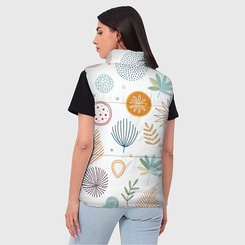 Женский жилет Листья и узоры / 3D-Черный – фото 4