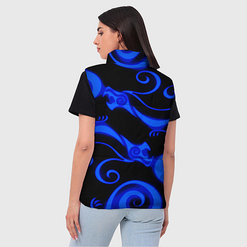 Женский жилет Призрачное тату дракона / 3D-Светло-серый – фото 4