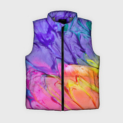 Женский жилет Красочные разводы гуашью