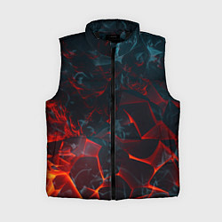 Женский жилет Темная абстракция с разломом красных плит