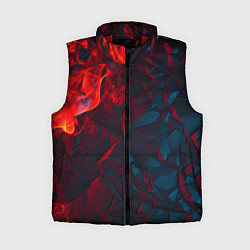 Женский жилет Темная абстракция с разломом красных плит