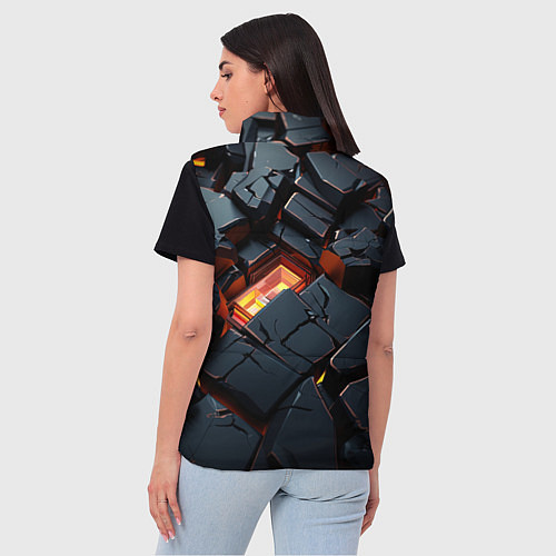 Женский жилет Черные камни с разломами / 3D-Черный – фото 4