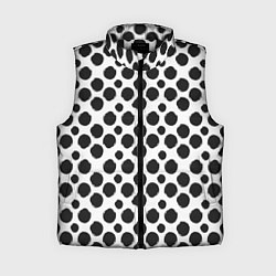 Женский жилет Гороховый тренд черный на белом фоне, цвет: 3D-черный