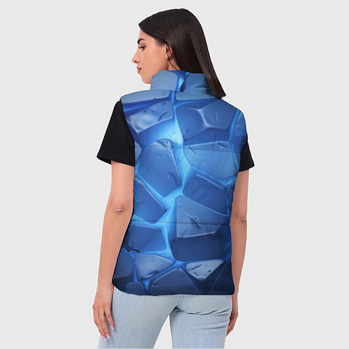 Женский жилет Синие ледяные плиты с разломом / 3D-Черный – фото 4