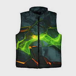 Женский жилет Неоновая яркая геометрическая абстракция со светом, цвет: 3D-черный