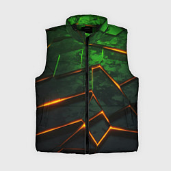 Женский жилет Неоновая яркая геометрическая абстракция со светом, цвет: 3D-черный