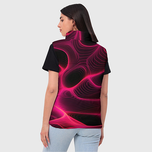 Женский жилет Неоновая яркая геометрическая абстракция со светом / 3D-Черный – фото 4