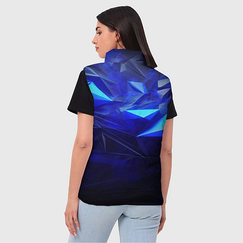 Женский жилет Герб России на синей абстракции / 3D-Красный – фото 4