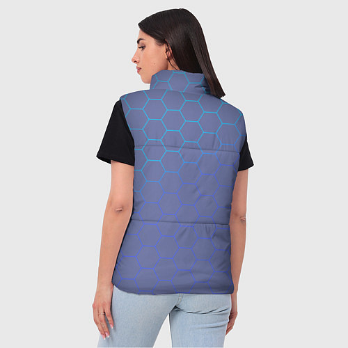 Женский жилет Шестигранники индиго / 3D-Черный – фото 4