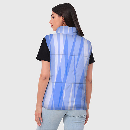 Женский жилет Полосатый сиренево-голубой пламенный / 3D-Черный – фото 4