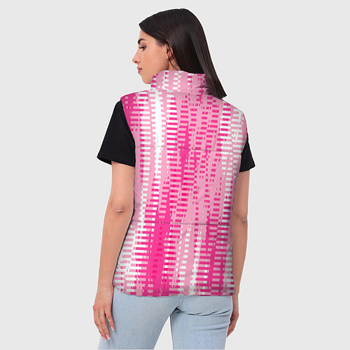 Женский жилет Бело-розовый полосатый / 3D-Светло-серый – фото 4