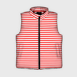 Женский жилет Красно-белый полосатый