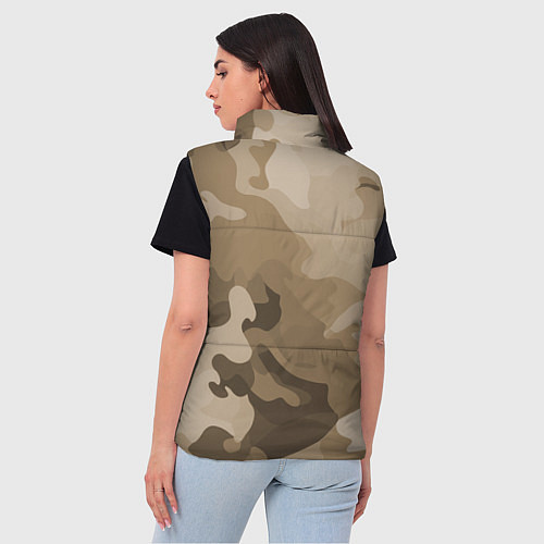 Женский жилет Камуфляж сепия / 3D-Черный – фото 4