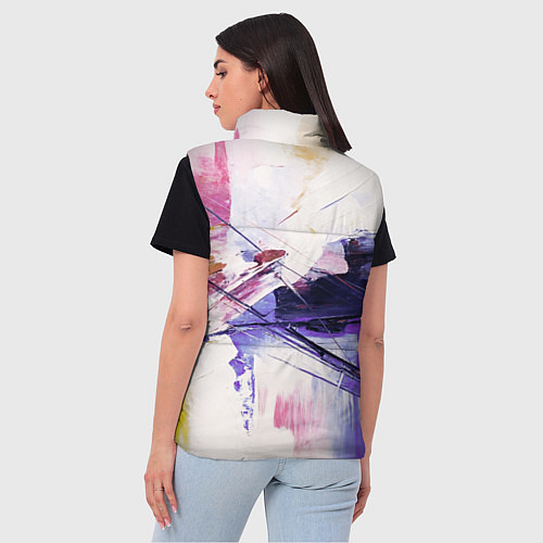 Женский жилет Хаотичные мазки краски / 3D-Черный – фото 4