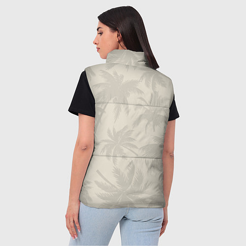 Женский жилет Бежевые пальмы паттерн / 3D-Черный – фото 4