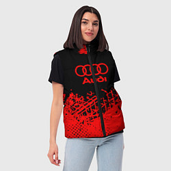 Женский жилет BMW краски красные полосы, цвет: 3D-черный — фото 2