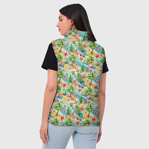 Женский жилет Летнее настроение паттерн / 3D-Черный – фото 4