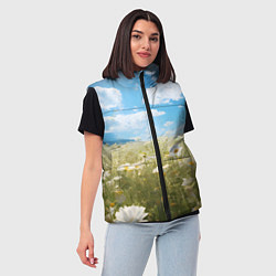 Женский жилет Ромашковое поле, цвет: 3D-красный — фото 2