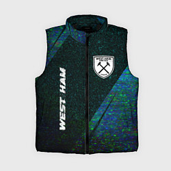 Женский жилет West Ham glitch blue, цвет: 3D-черный