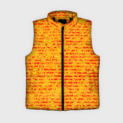 Женский жилет Яркий красно-жёлтый абстарктный полосатый, цвет: 3D-черный
