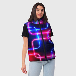 Женский жилет Светящиеся неоновые дуги, цвет: 3D-красный — фото 2