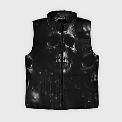 Женский жилет Черепа на темном фоне, цвет: 3D-черный