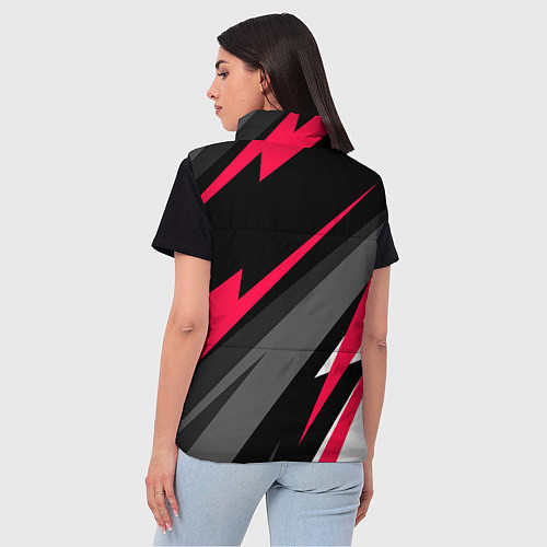 Женский жилет CreepyPasta electro lines / 3D-Черный – фото 4