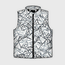 Женский жилет Чёрные хаотичные линии на белом фоне