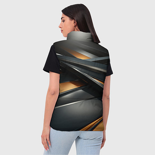 Женский жилет Черная абстракция геометрия / 3D-Черный – фото 4
