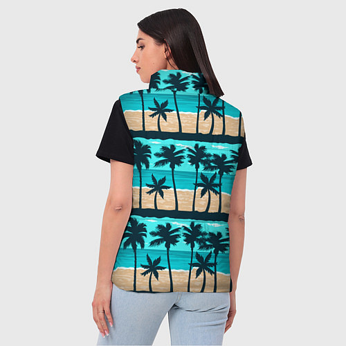 Женский жилет Пляжные пальмы паттерн / 3D-Светло-серый – фото 4