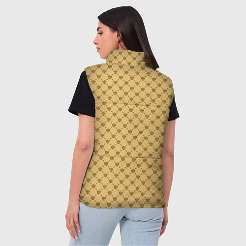 Женский жилет Паттерн орлы бежевый luxury / 3D-Светло-серый – фото 4