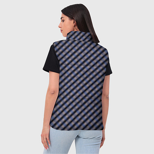 Женский жилет Чёрно-синий текстурированные полосы / 3D-Черный – фото 4