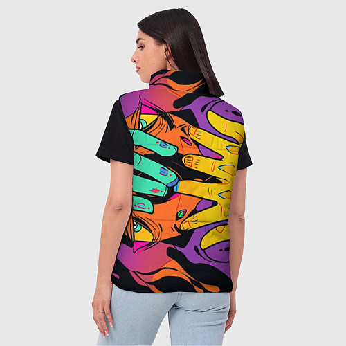 Женский жилет Психоделические руки / 3D-Черный – фото 4