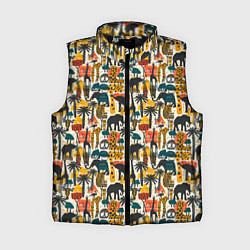 Женский жилет Африка паттерн пальмы животные