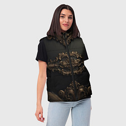 Женский жилет Объемные темные золотые узоры, цвет: 3D-черный — фото 2